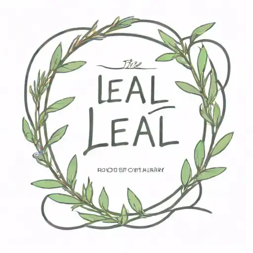 The name Leal with rosemary plant intertwined tattoo design idea