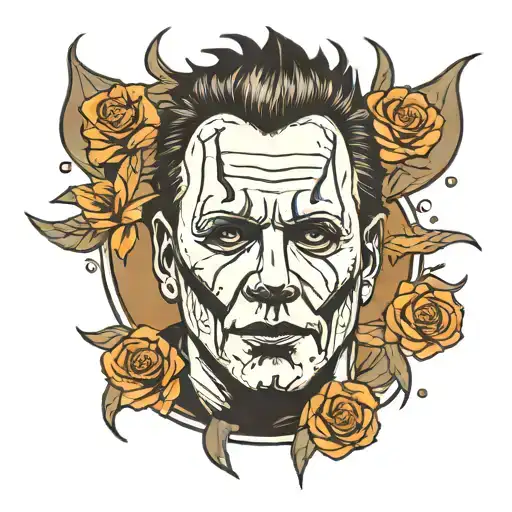 Michael myers leather face  tattoo design idea