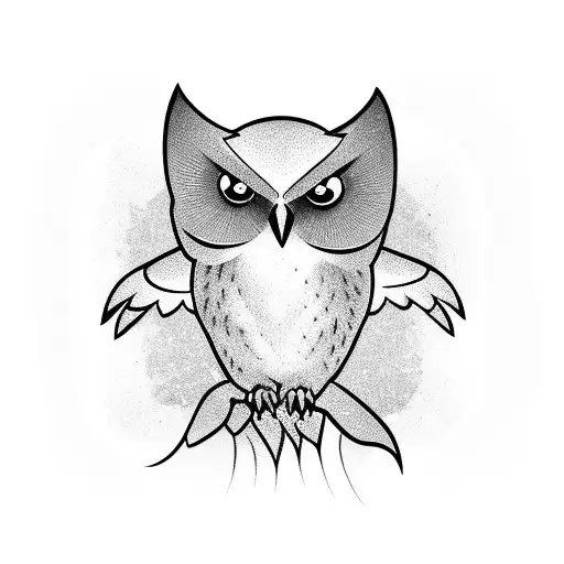 a magician holding an owl tattoo design idea