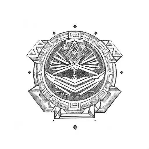 Stamp postage Aztec style  tattoo design idea