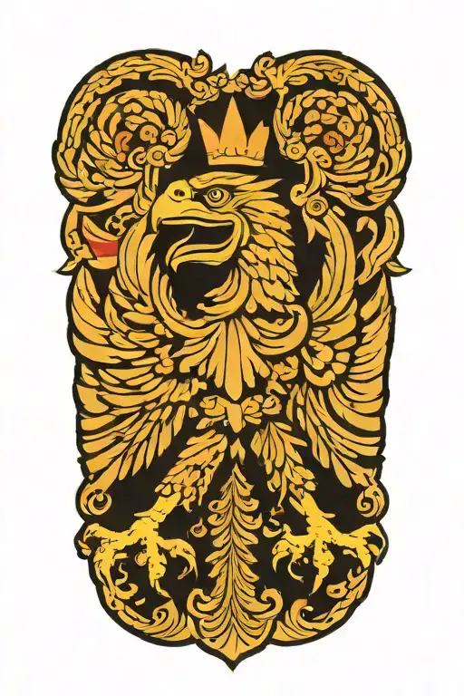 polish eagle in front tattoo design idea