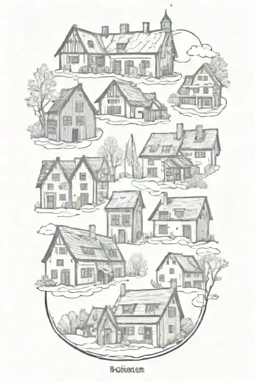 polish houses tattoo design idea