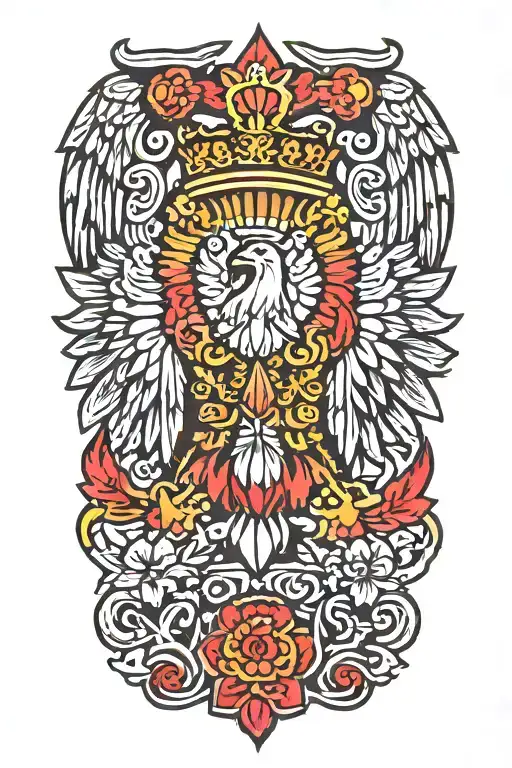 polish symbols representing strength tattoo design idea