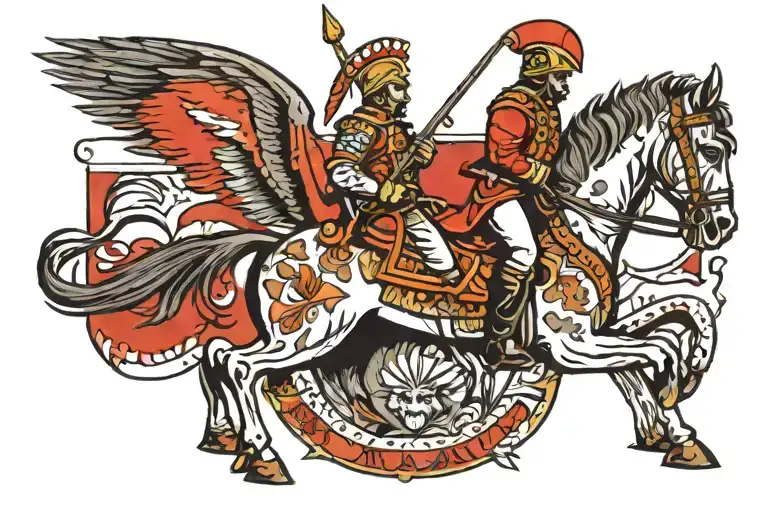 polish hussar mixed with the Tasmanian tattoo design idea