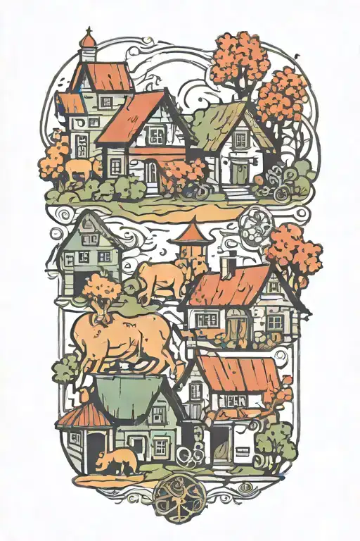 polish houses tattoo design idea