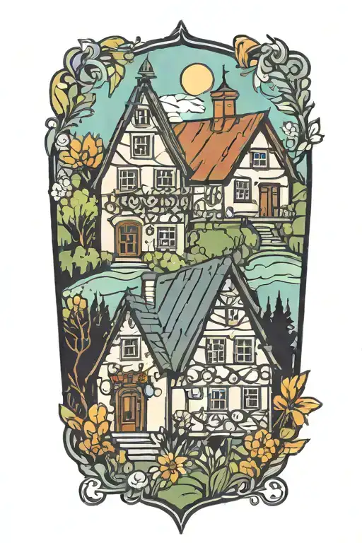 polish houses tattoo design idea
