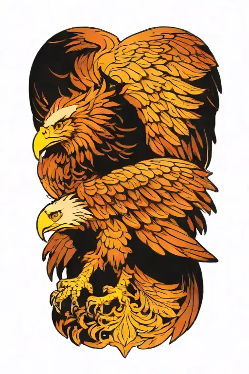 polish eagle in front tattoo design idea