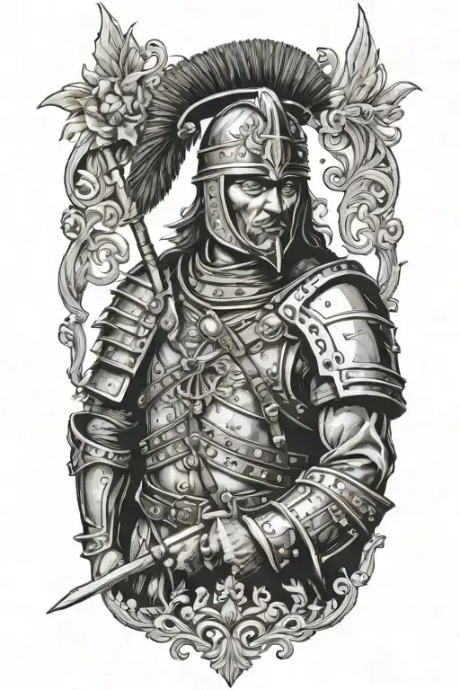 polish hussar warrior adorned  tattoo design idea