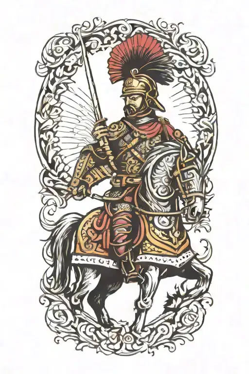 polish hussar warrior adorned tattoo design idea