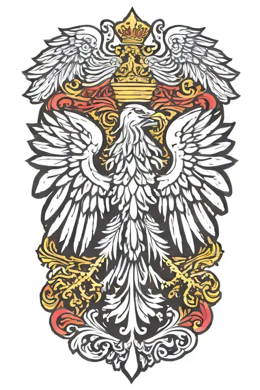 polish eagle emblem tattoo design idea