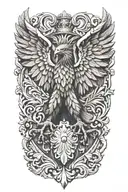 polish eagle in front tattoo design idea