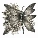 dragonfly et ornamental tattoo design idea