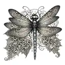 dragonfly et ornamental tattoo design idea