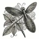 dragonfly et ornamental tattoo design idea