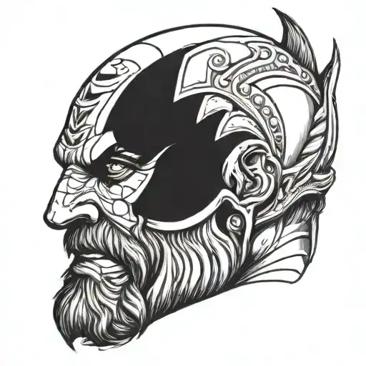 kratos face tattoo design idea