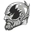 kratos face tattoo design idea