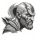 kratos face tattoo design idea