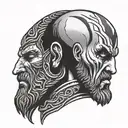 kratos face tattoo design idea