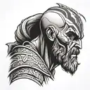 kratos face tattoo design idea
