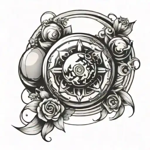 spinning sphere tattoo design idea