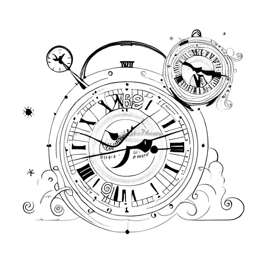 A clock with two times, one for born time of two kids. tattoo design idea
