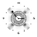 A clock with each hour represented by a different symbol that represents a special memory with your kids tattoo design idea