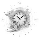 A clock with two times, one for born time of two kids. tattoo design idea