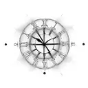 A clock with two times, one for born time of two kids. tattoo design idea