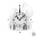 A clock with two times, one for born time of two kids. tattoo design idea