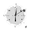 A clock with two hour hand and two minute hand, for both born time of two kids. Love of dad and son.. tattoo design idea