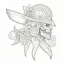 A tattoo design incorporating elements of Mexican culture, history tattoo design idea