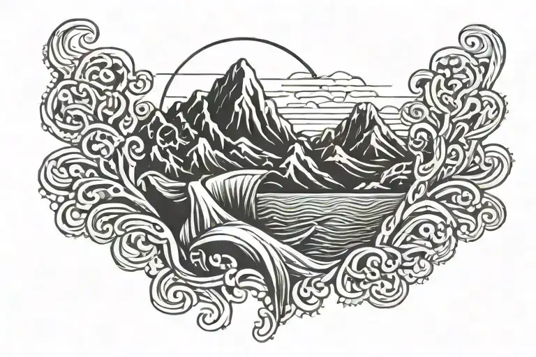 Moses parts Red Sea tattoo design idea