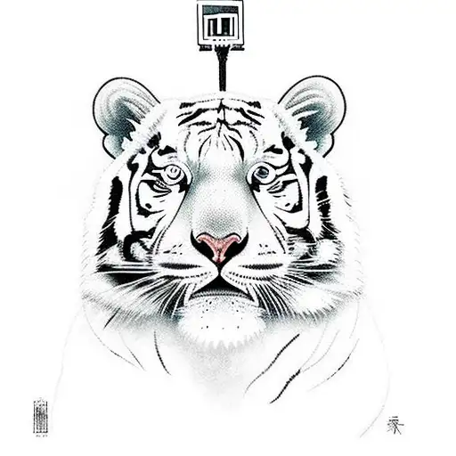 A basketball player shooting hoops with white tigers as teammates tattoo design idea