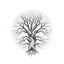 Tree of Life roots in shape of African continent tattoo design idea