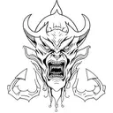 greed demon tattoo design idea
