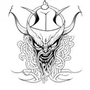 greed demon tattoo design idea