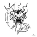 greed demon tattoo design idea