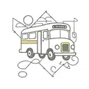 collage of a uno card, school bus, and friendship symbol tattoo design idea