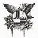 Combine elements of the Blurryface album cover with a representation of the client's favorite song by Twenty One Pilots tattoo design idea