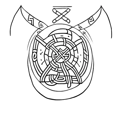 Minimalist viking-inspired mantra written in Norse runes tattoo design idea