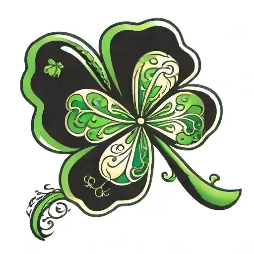 4 leaf clover made tattoo design idea