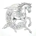death pale horse tattoo design idea