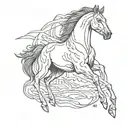 death pale horse tattoo design idea