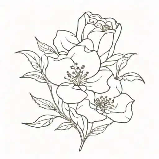 birth flower bouquet February March October December  tattoo design idea
