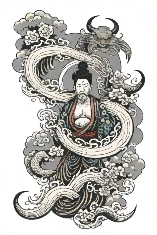 Japanese symbols and mythology Religion Christianity for men tattoo design idea