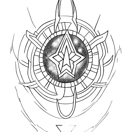a star with Marvel's Infinity Stone tattoo design idea