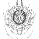 a star with Marvel's Infinity Stone tattoo design idea