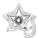 a star with Marvel's Infinity Stone tattoo design idea