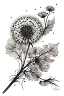 dandelion blowing tattoo design idea