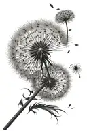 dandelion blowing tattoo design idea
